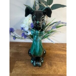 Blue Mountain‎ Pottery Dog Figurine Green Drip Glaze Puppy Statue BMP Canada